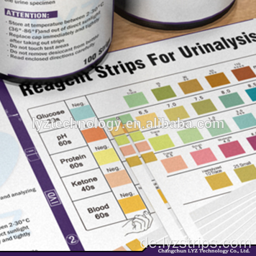 LYZ 5 Parametertest Urinanalyse-Reagenzstreifen